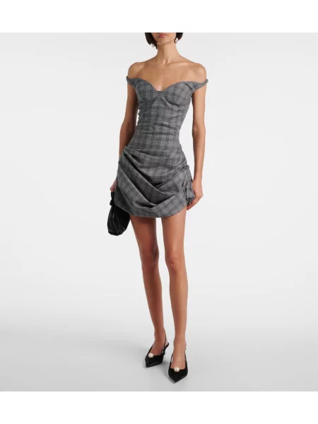 Rochie Magda Butrym de lână de costum gri