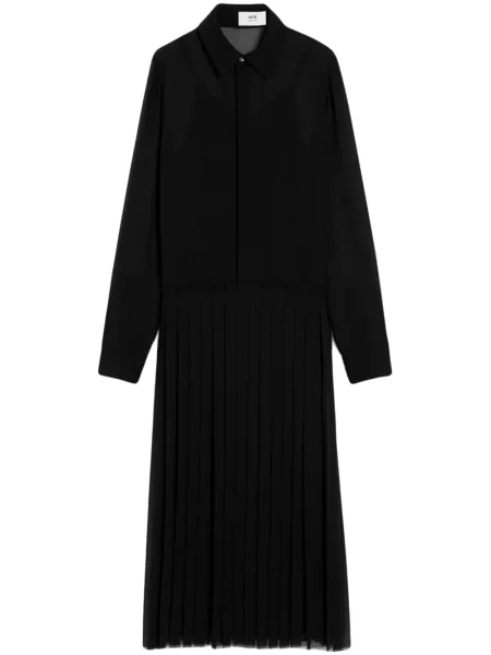 Rochie maxi Ami Paris plisată de costum negru