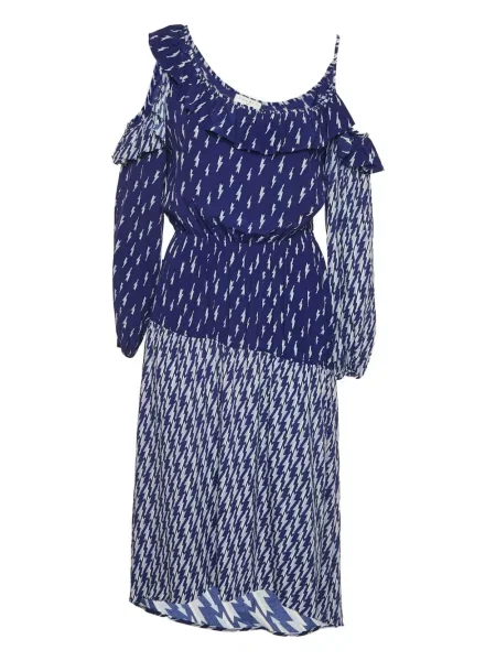 Rochie midi Sandro cu imagine până la genunchi de costum albastru