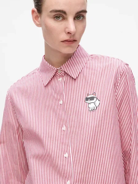 Классическая ошейниковый рубашка Karl Lagerfeld красная