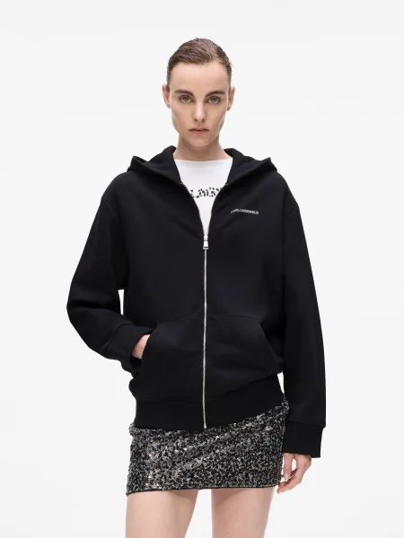 Karl Lagerfeld Hanorac gri / negru alb