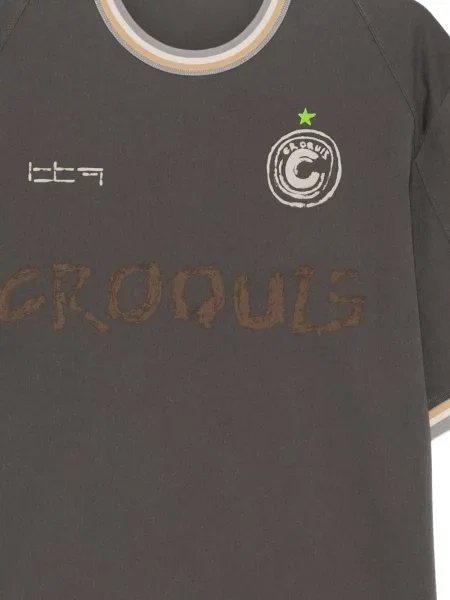 Tricou Croquis cu mâneci scurte cu autograf gri