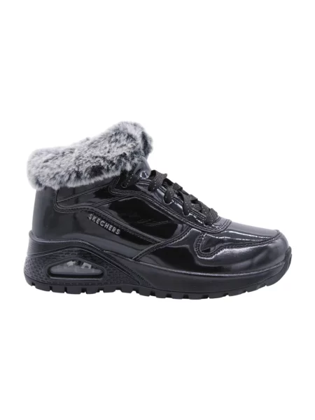 Botki Skechers skórzane czarne