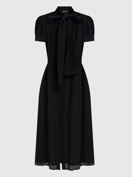 Шелковое ошейниковый платье Jacob Lee черное
