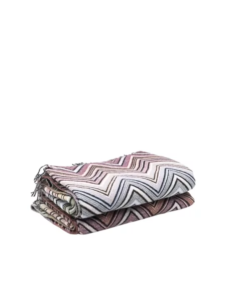 Wielobarwność szal Missoni Home wełniana w kratkę