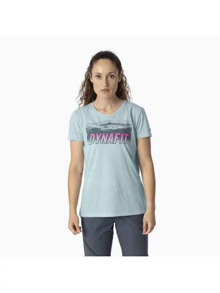 Tricou de trekking pentru femei DYNAFIT Transalper Pocket cloud albastru
