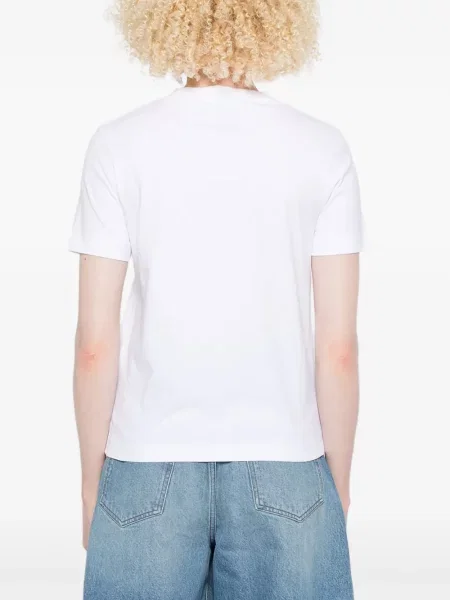 Къс тениска Jacquemus бродирана бяло