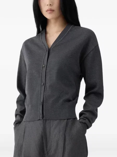 Cardigan Jacquemus cu broderie gri