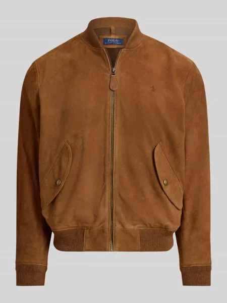 Kurtka skórzana o kroju regular fit z bocznymi z patkami Polo Ralph Lauren