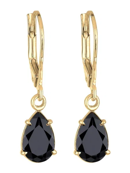 ELLI PREMIUM Uhani Tropfen zlata črna