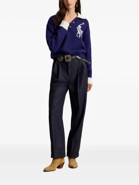 Cravată Polo Ralph Lauren de catifea cord de drumeție albastru
