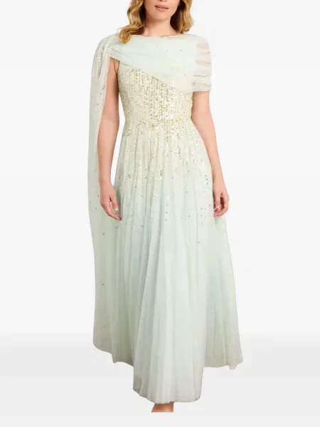 Rochie Needle & Thread cu paiete drapată verde