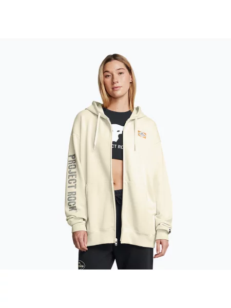 Mikina Under Armour Project Rock HWT Full Hard at Work silt/clay green/yellow ochre žlutá