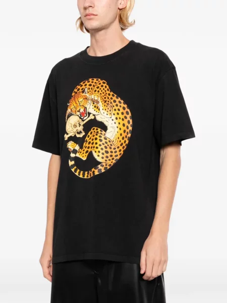 Tricou Melt cu model leopard negru