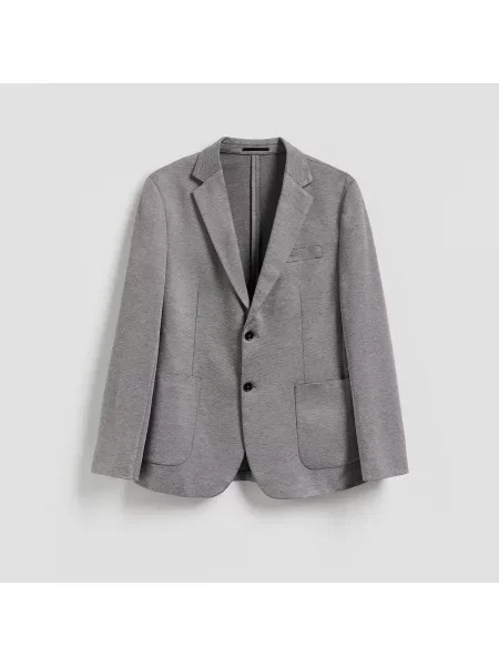 Reserved Slim fit sako s viskózou černý