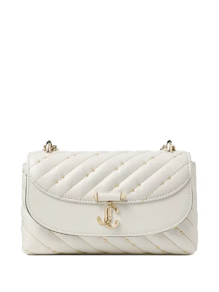 Matlasat geanta crossbody Jimmy Choo din piele alb