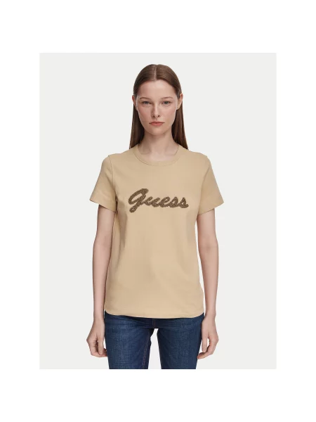 Guess Majica Regular Fit bež