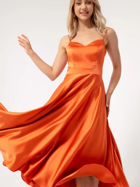 Rochie de seară Lafaba din satin portocaliu