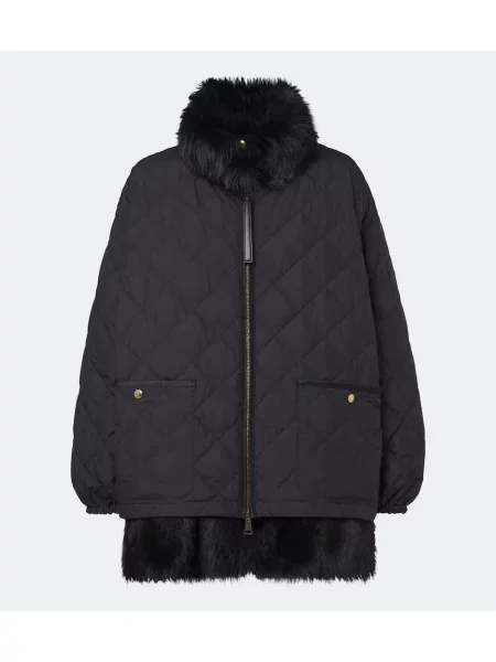 Matlasat geacă cu puf Moncler negru