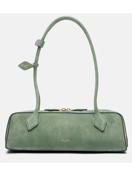 Geantă Alaïa din piele de căprioară verde