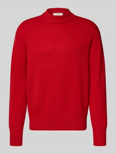Sweter z dzianiny o kroju relaxed fit z mieszanki wełny i kaszmiru model ‘Calle’ Selected Homme czerwony