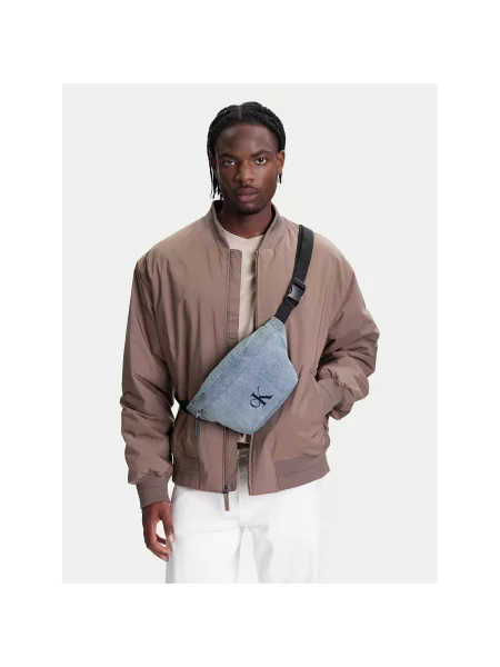 Torba za okoli pasu Calvin Klein Ckj Denim Waistbag Svetlo modra