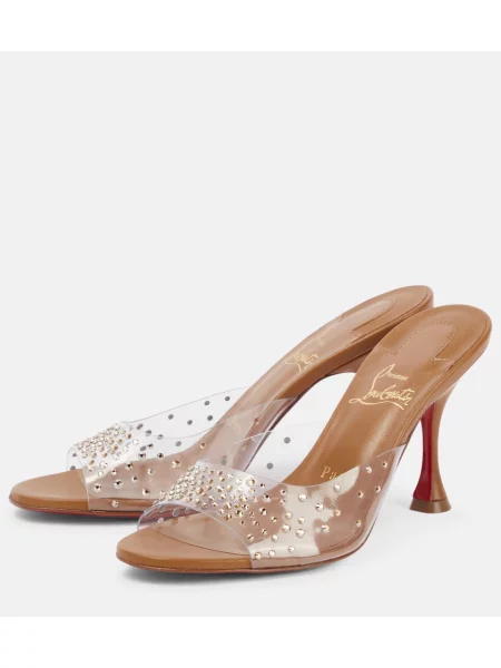 Papuci tip mules Christian Louboutin maro