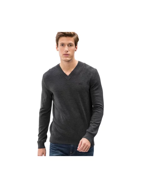 Dzianinowy sweter Lacoste szary