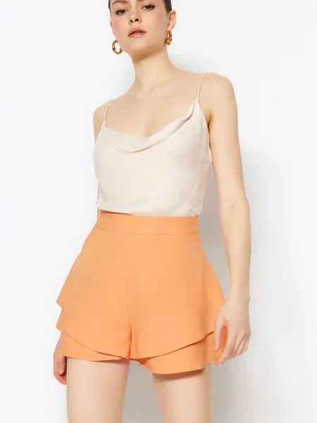 Pantaloni scurti tip fusta Trendyol portocaliu