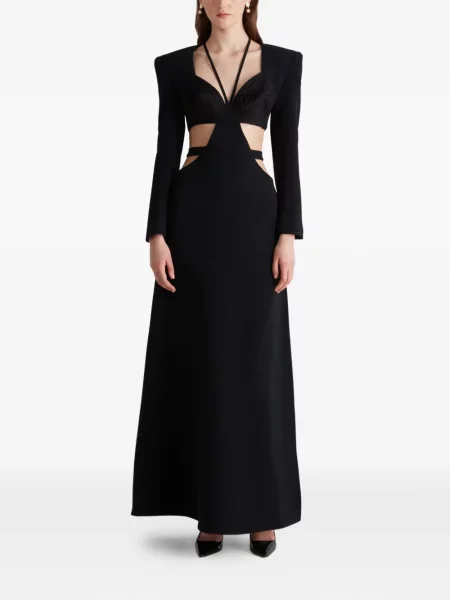 Maxi rochie maxi Violante Nessi cu broderie de costum negru