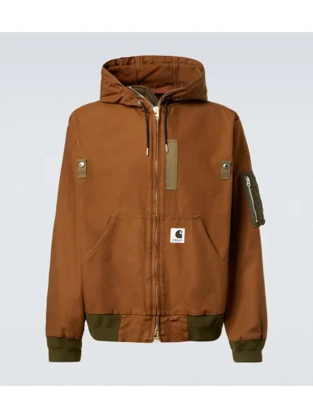 Jakna Sacai s kapuco rjava