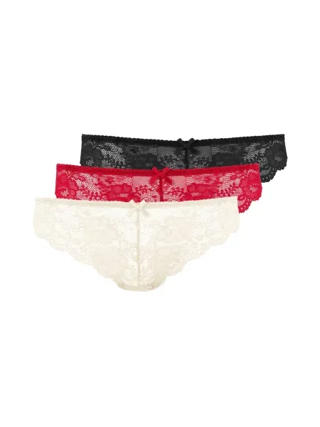 LASCANA Tanga / roșu / crem negru