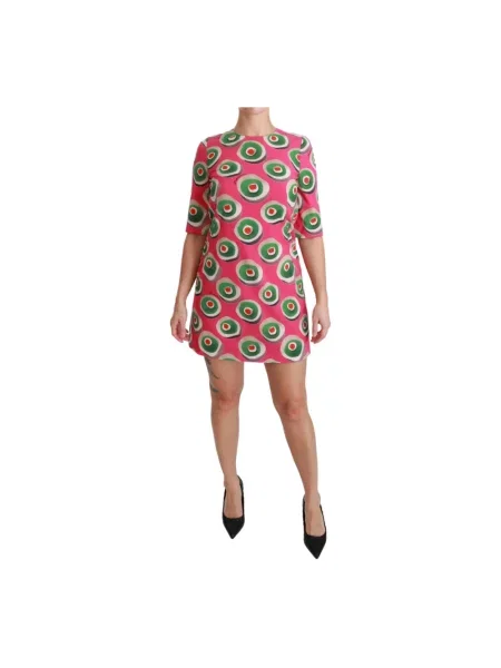 Sukienka Dolce And Gabbana z nadrukiem różowa