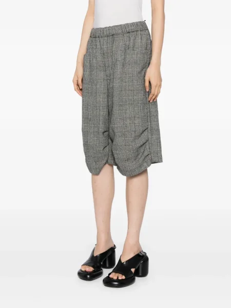 Szorty Noir Kei Ninomiya z nadrukiem w pepitkę czarne