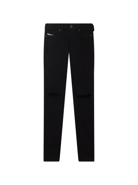 Blugi skinny Diesel zdrențuiți skinny fit negru