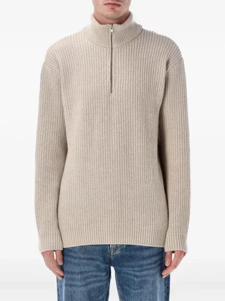 Sweter Colorful Standard prążkowany z zamkiem błyskawicznym do połowy