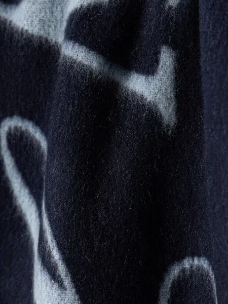 Szal z czystej wełny model SCRIPT' Tommy Hilfiger granatowa