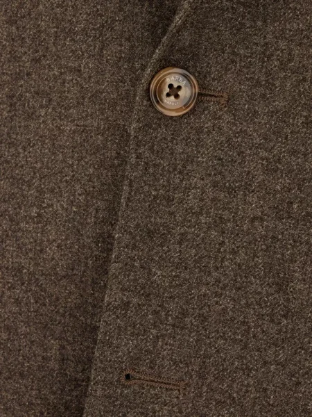 Vlněné melanžové sako Barba hnědé