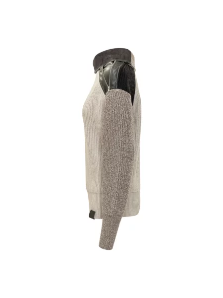 Lniany sweter z golfem Stella Mccartney beżowy