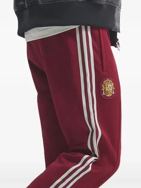 Pantaloni Adidas cu model leopard alergare roșu