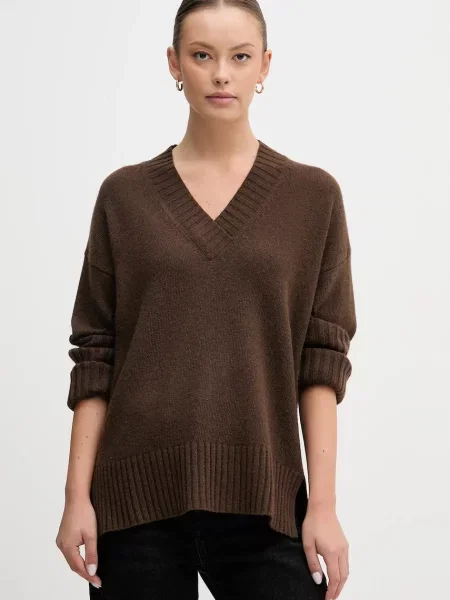 Pulover z dodatkom volne United Colors of Benetton zelena