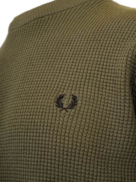 Pulover Fred Perry cu broderie verde