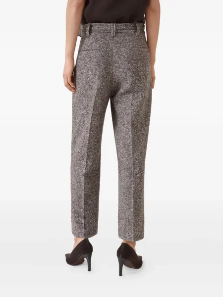 Pantaloni Brunello Cucinelli din tweed maro