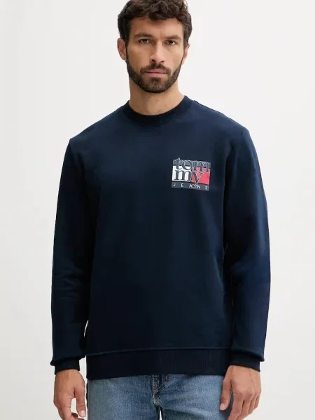 Tommy Jeans hanorac de bleumarin cu imprimeu albastru