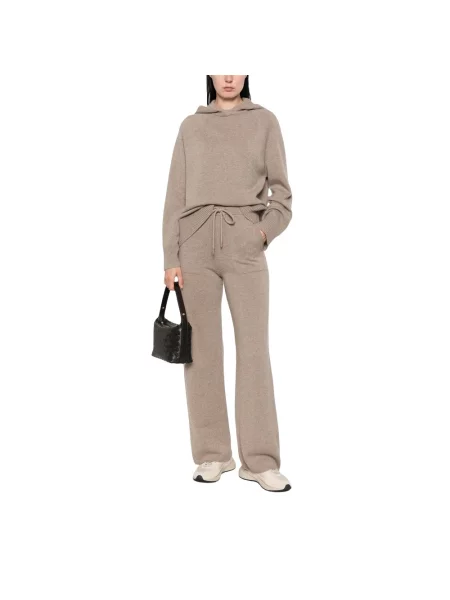 Bluza z kapturem Max Mara z kaszmiru beżowa