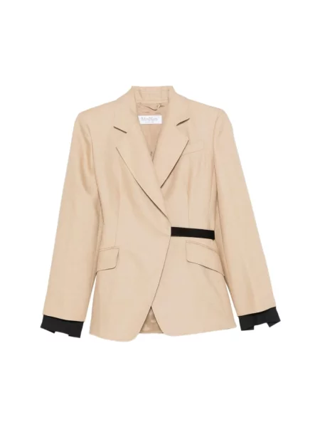 Lniana marynarka Max Mara beżowa