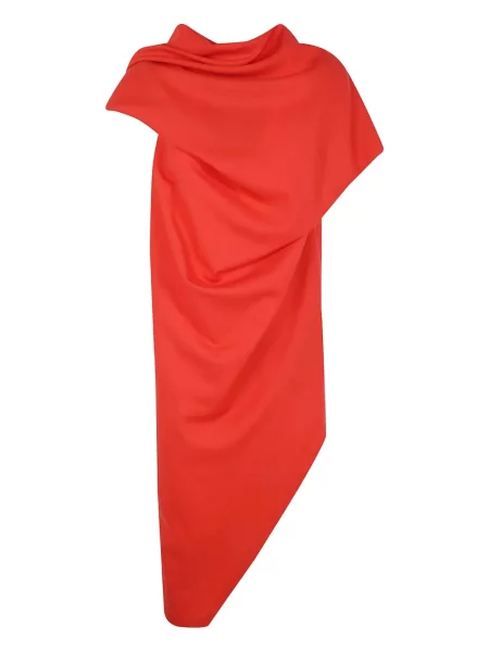 Rochie midi Issey Miyake de lână până la genunchi de costum roșu