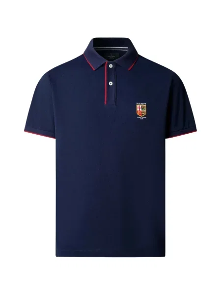 Tricou polo Hackett London cu broderie albastru
