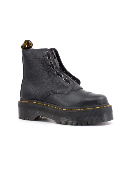 Botki Dr. Martens skórzane na platformie czarne