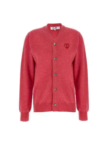 Kardigan Comme Des Garcons Play wełniany różowy
